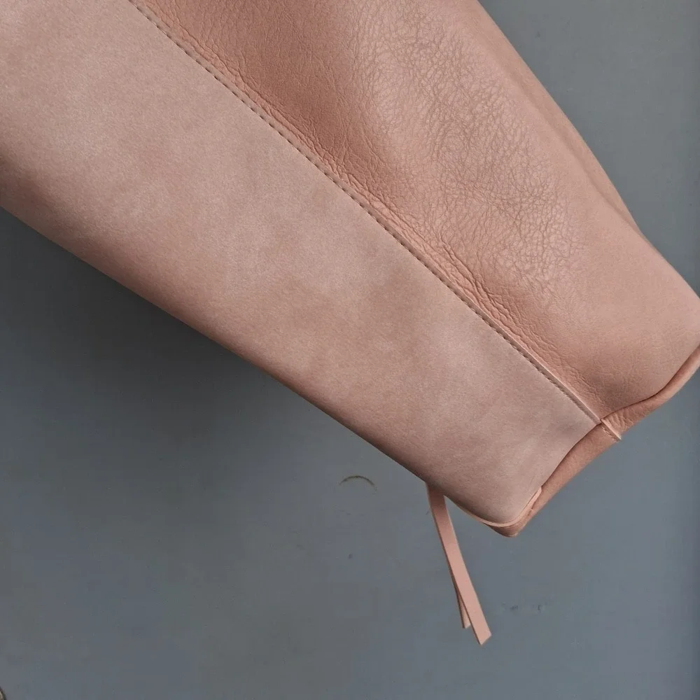 Puzzle Bag Ulta Vegan Leather Blush Pink Tote Zip Pouch Shoulder EUC